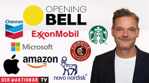 Opening Bell: Wall Street baut Vortagesgewinne aus; Amazon, Apple, Starbucks, Chipotle Mexican Grill, Novo Nordisk, ExxonMobil, Chevron im Fokus 