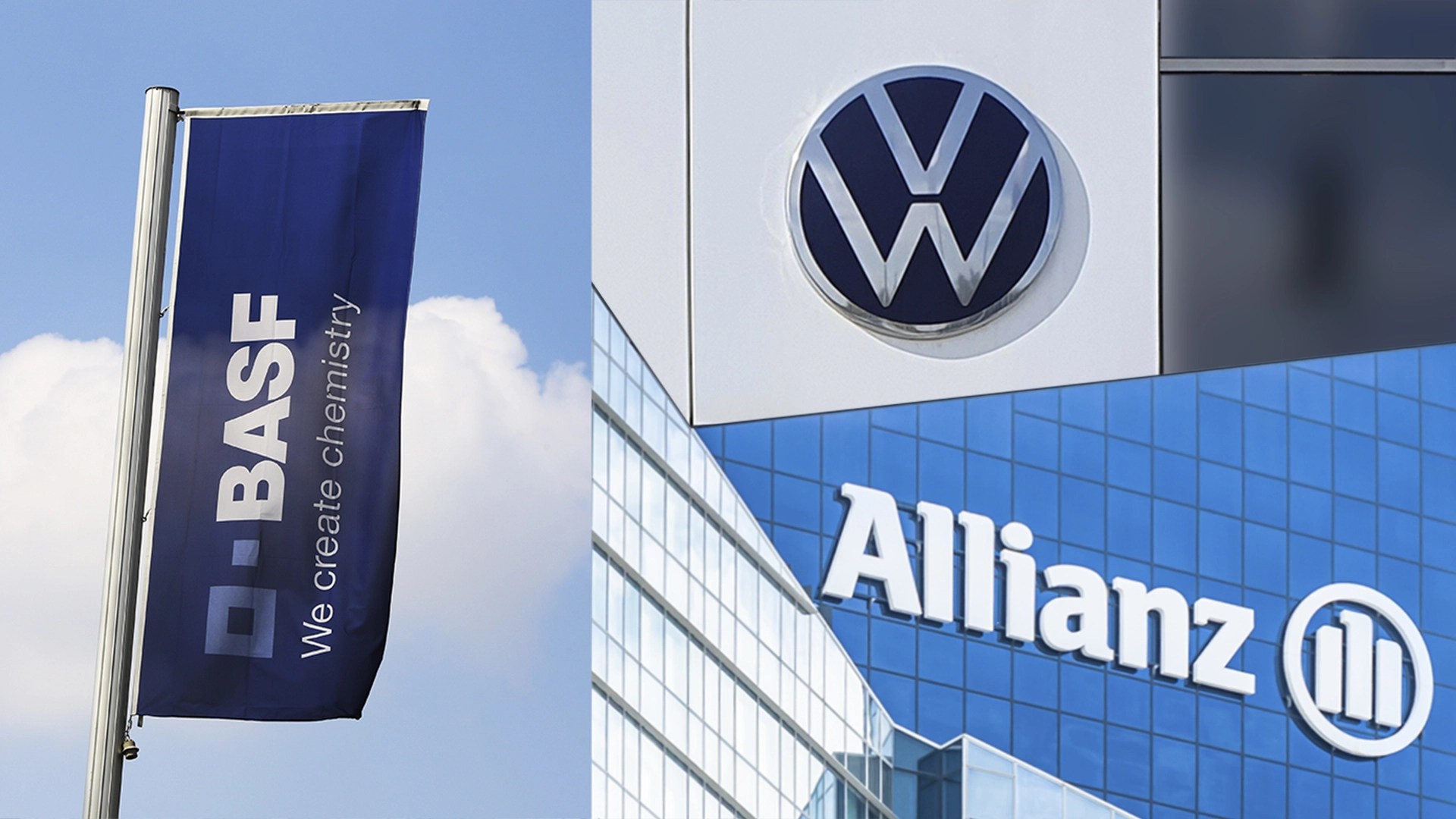 Expertenmeinung: Allianz, BASF, VW &#8209; Kaufen oder Warten? (Foto: JeanLuc Ichard/stock.adobe.com, pisotckii/stock.adobe.com, U. J. Alexander/stock.adobe.com [M])