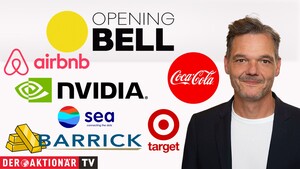 Opening Bell: Wall Street startet im Plus; Nvidia, Barrick, Coca‑Cola, Amgen, Sea, Moderna, AirBnB, Target im Fokus 
