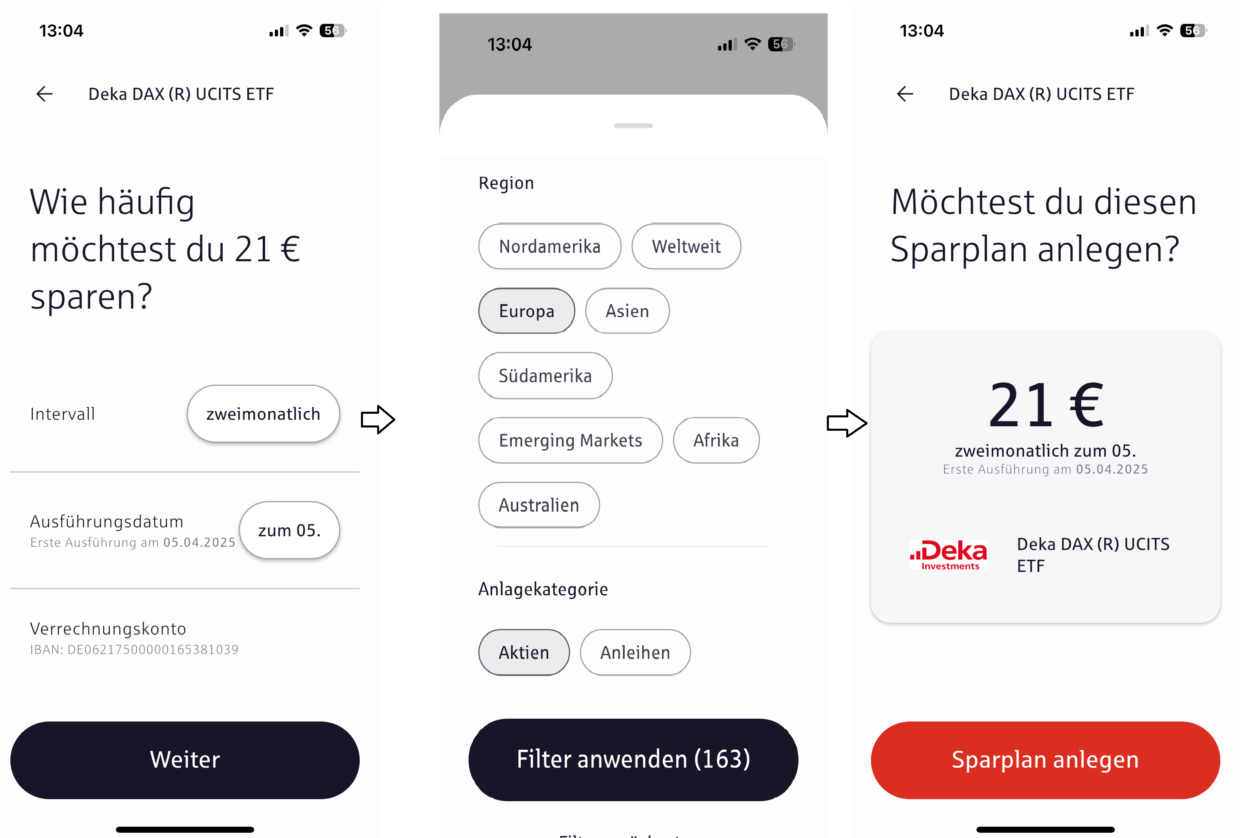 Sparplan in der S-Broker-App in drei Schritten anlegen