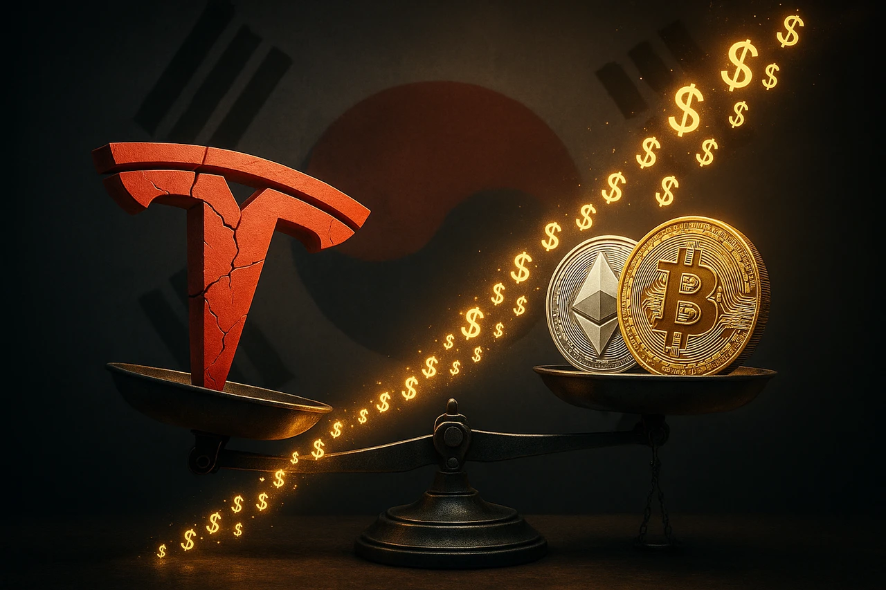 Tesla raus, Krypto rein: Milliarden-Exodus in Südkorea