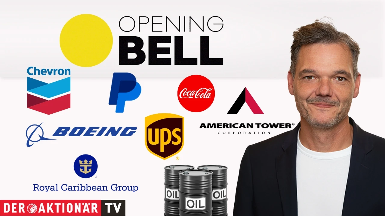 Opening Bell: Tech‑Aktien bleiben unter Druck; PayPal, Coca‑Cola, Royal Caribbean, Boeing, UPS, American Tower im Fokus