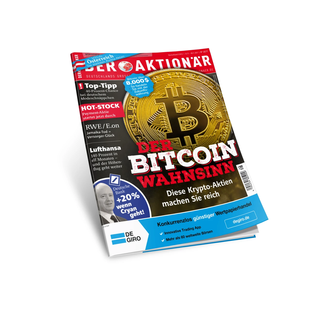 Neue Ausgabe: Der Bitcoin Wahnsinn – Diese Kryptoaktien machen Sie reich