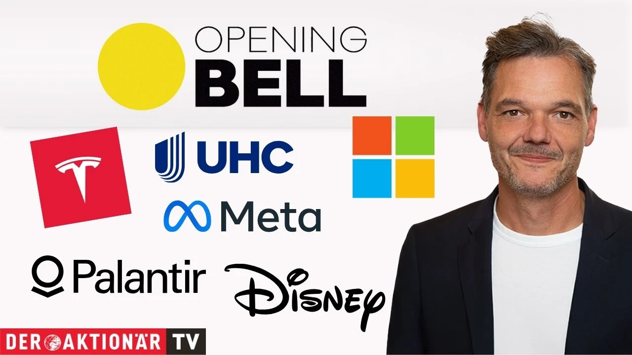 Opening Bell: Wall Street startet im Plus; UnitedHealth, Palantir, Disney, Tesla, Meta, Microsoft im Fokus