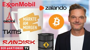 Märkte am Morgen: DAX startet verhalten in den September; Brent‑Öl, Bitcoin, ExxonMobil, SanDisk, Vonovia, Zalando, Deutz, Rheinmetall im Fokus 
