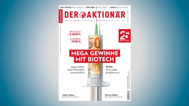 DER AKTIONÄR Nr. 34/21: Mega Gewinne mit Biotech ‑ Super‑Rallye dank Milliarden‑Technologie mRNA!