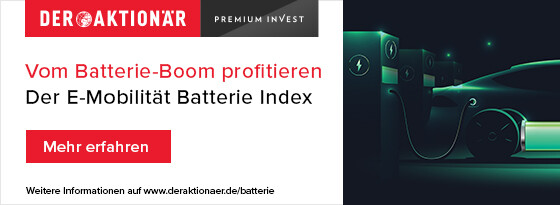 E-Mobilität Batterie Index von DER AKTIONÄR - Investieren per Index-Zertifikat