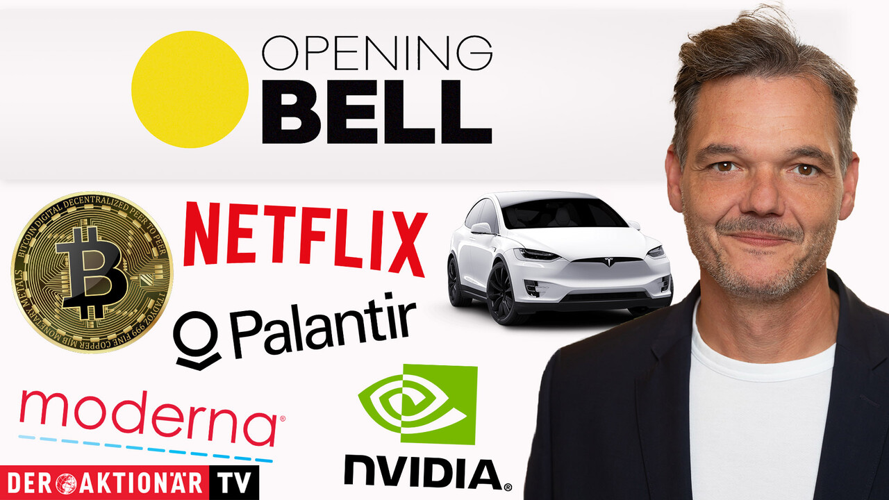 Opening Bell: Tech-Aktien am Montag im Plus; Tesla, Palantir, Moderna, Netflix, Nvidia im Fokus