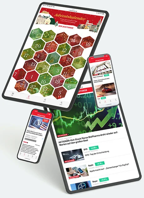 DER AKTIONÄR+ auf unterschielichen mobilen Geräten