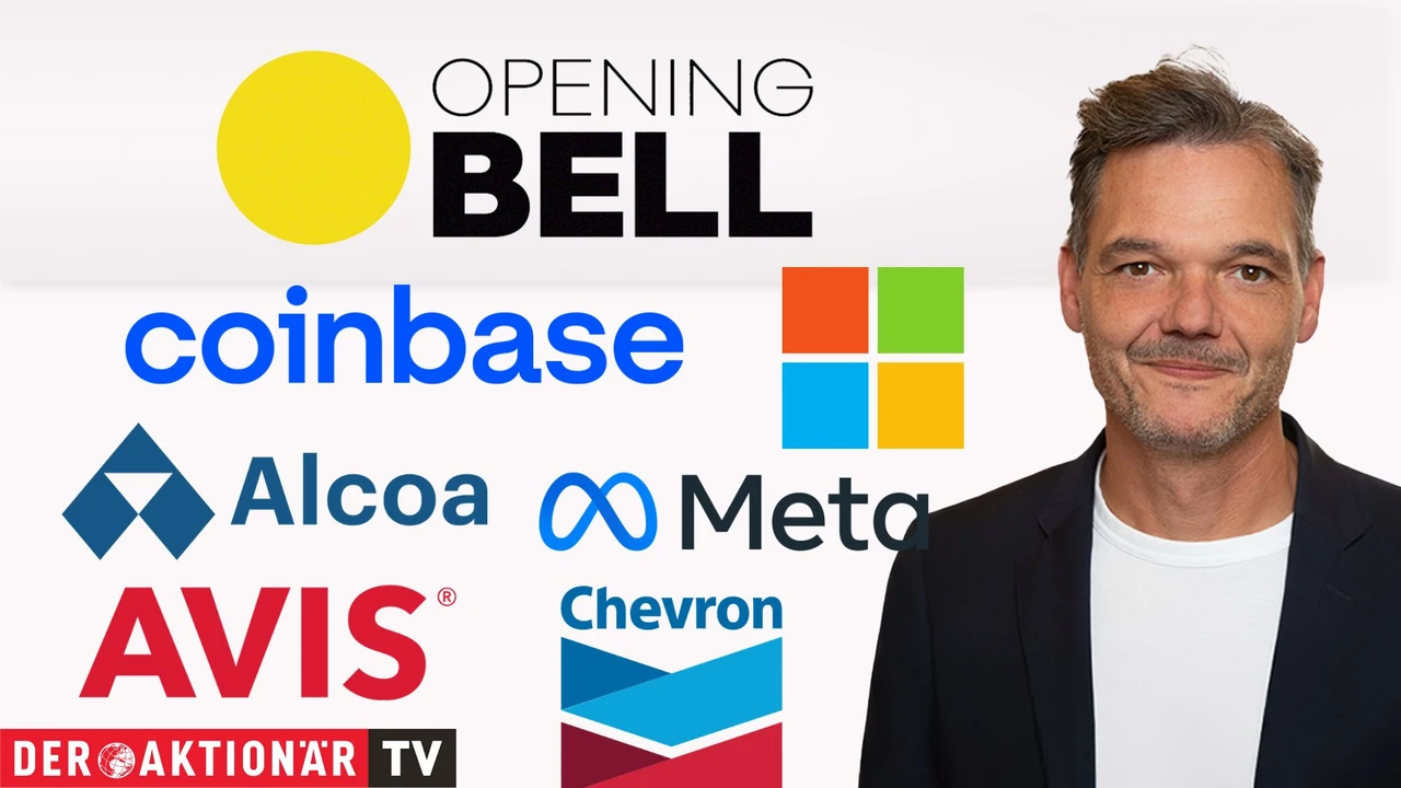 Opening Bell: Hoffnung auf Frieden treibt Wall Street ins Plus; Chevron, Coinbase, Alcoa, Avis, Microsoft im Fokus 