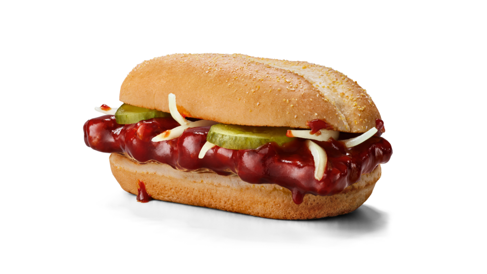 Der McRib enthält gehacktes Schweinfleisch und besonders viel Soße