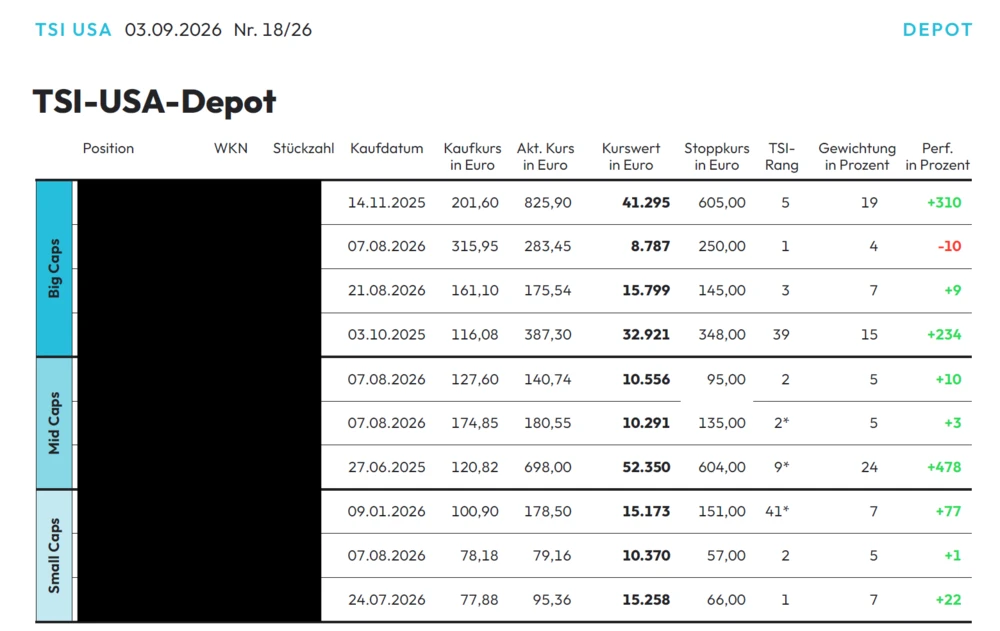 TSI-USA-Depot: Performance mit System