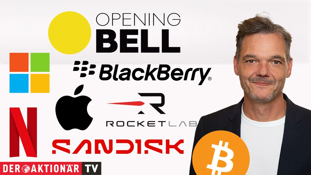 Opening Bell: Wall Street startet schwächer; Bitcoin, Microsoft, Apple, Blackberry, Sandisk, Netflix im Fokus