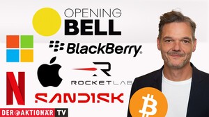 Opening Bell: Wall Street startet schwächer; Bitcoin, Microsoft, Apple, Blackberry, Sandisk, Netflix im Fokus 