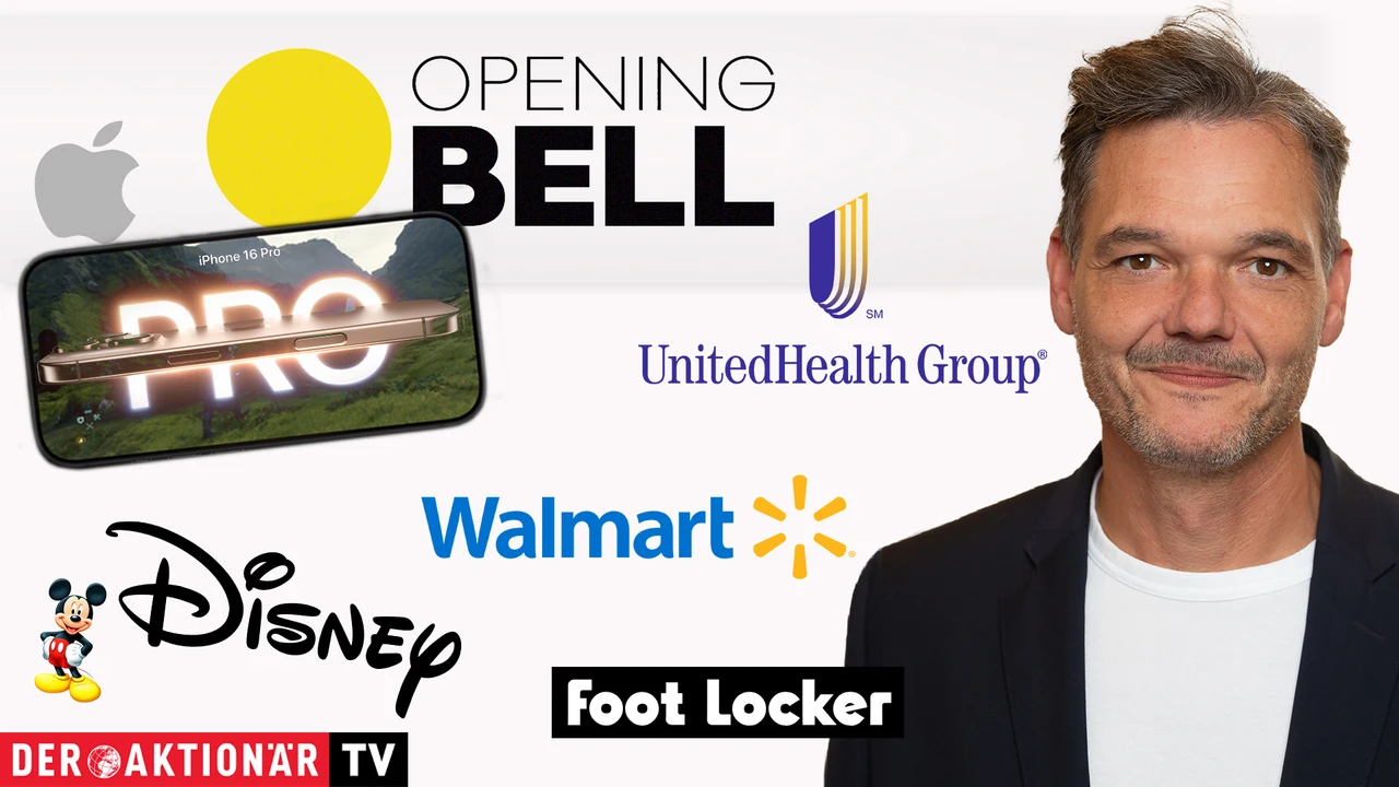 Opening Bell: Wall Street startet schwächer; Walmart, UnitedHealth, Apple, Foot Locker, Disney im Fokus
