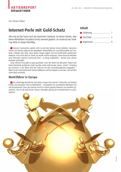 Letzte Chance: Deutsche Internet-Perle mit Gold-Schatz