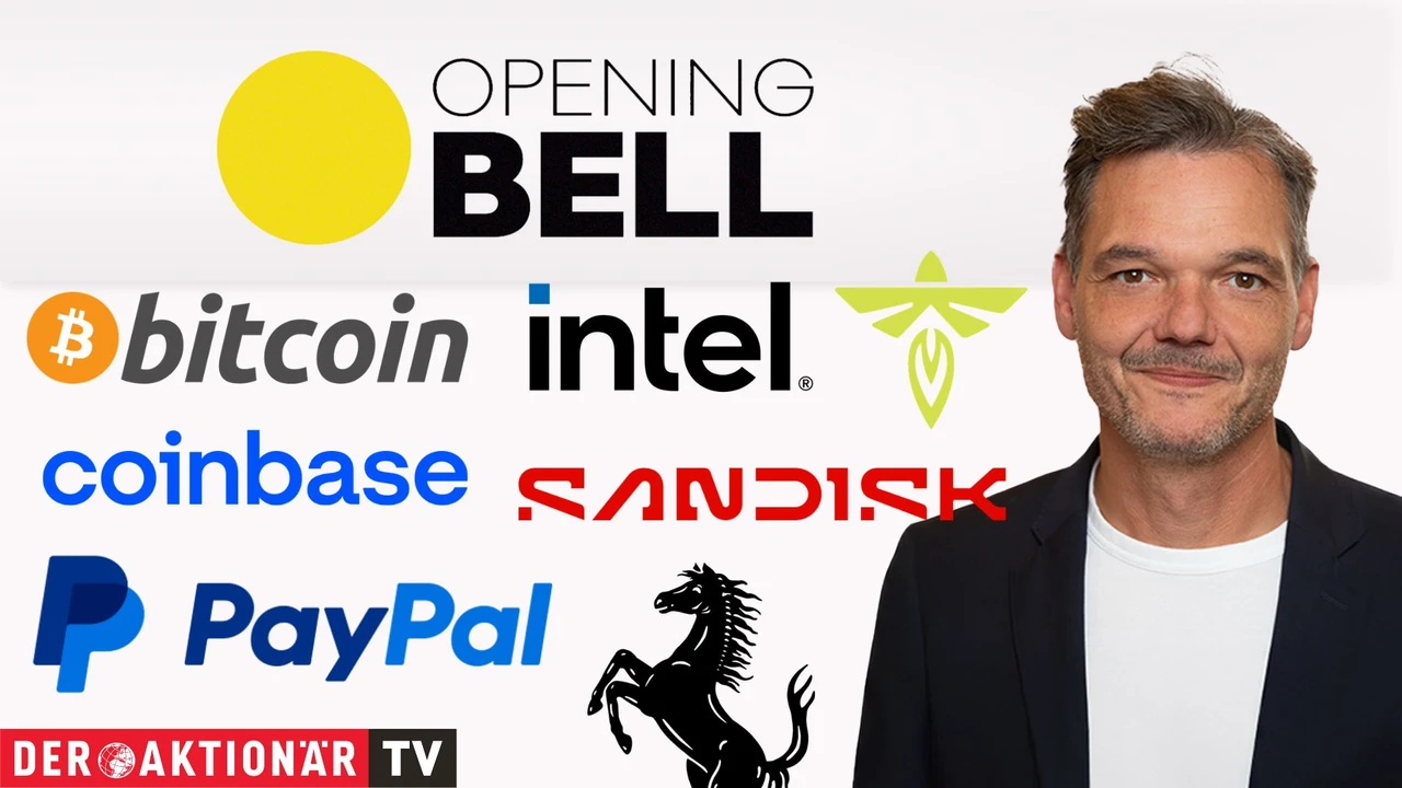 Opening Bell: Wall Street startet fester; Bitcoin, Coinbase, Palantir, Ferrari, PayPal, SanDisk, Firefly im Fokus
