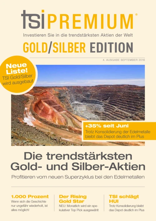 TSI Gold: Der ideale Einstiegszeitpunkt ist jetzt + Investieren Sie in die trendstärksten Gold- und Silberminenaktien!