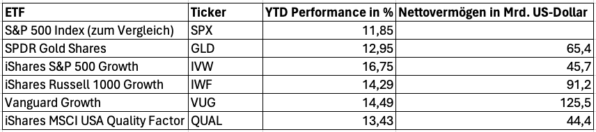 ETFs, die seit Jahresanfang den S&P 500 geschlagen haben