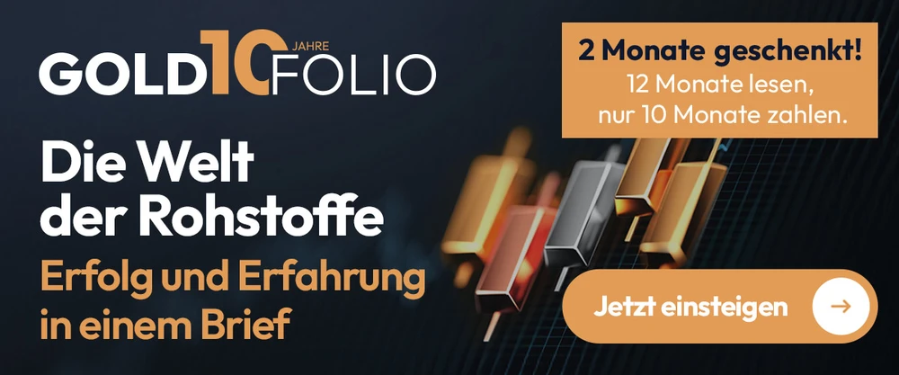 Goldfolio Jubiläum 10 Jahre Werbeartikelbanner