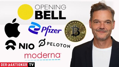Opening Bell: Bitcoin, Apple, Moderna, Pfizer, NIO, Tesla, Peloton