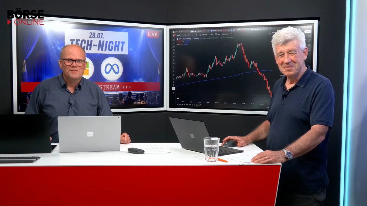 Tech‑Night bei BÖRSE ONLINE: Charts und Informationen zur Sendung vom 29.7.2026 (Foto: BÖRSE ONLINE)
