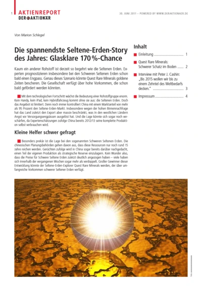 Die spannendste Seltene Erden-Story des Jahres