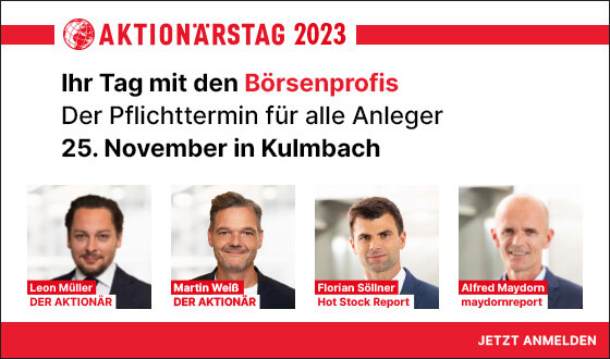 AKTIONÄRSTAG 2023 - Ihr Tag mit den Börsenprofis. Am 25. November 2023 in Kulmbach.