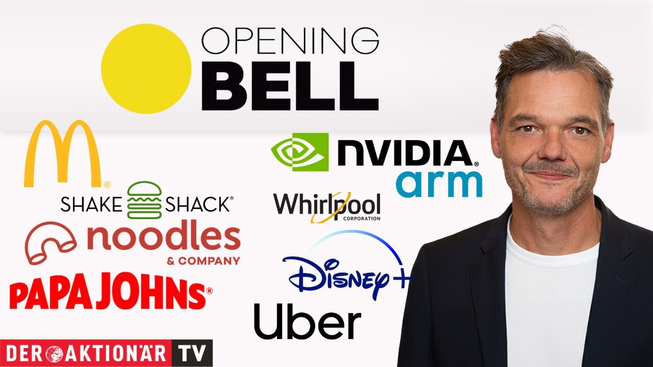 Opening Bell: Wall Street weitet Gewinne aus; Zahlenflut; Disney, Uber, Nvidia, McDonald's, Shake-Shack, Papa John's, Noodles, Whirlpool im Fokus