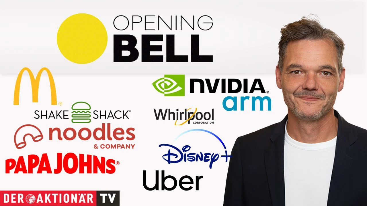 Opening Bell: Wall Street weitet Gewinne aus; Zahlenflut; Disney, Uber, Nvidia, McDonald's, Shake‑Shack, Papa John's, Noodles, Whirlpool im Fokus