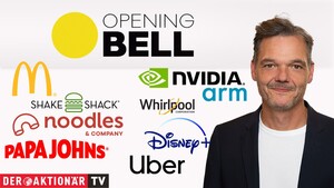 Opening Bell: Wall Street weitet Gewinne aus; Zahlenflut; Disney, Uber, Nvidia, McDonald's, Shake‑Shack, Papa John's, Noodles, Whirlpool im Fokus 