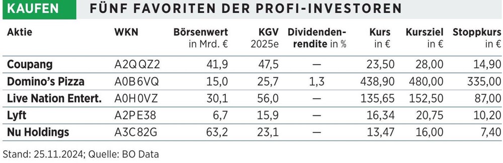 5 Favoriten der Profi-Investoren