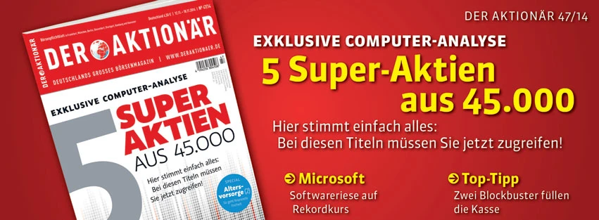 Exklusiv-Analyse: 5 aus 45.000 – Bei diesen Super-Aktien stimmt einfach alles! +++ Außerdem: Gold: Ist das die Zeit, um einzusteigen?