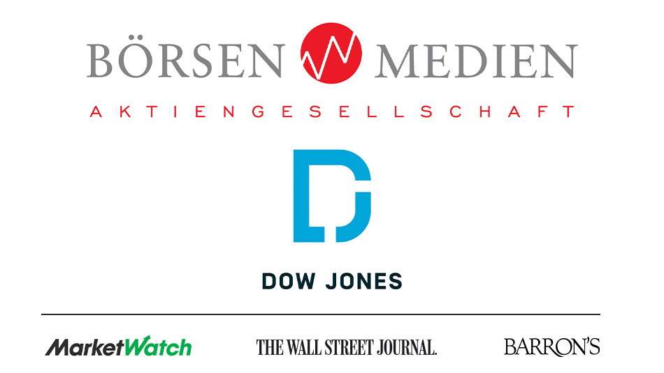 Börsenmedien AG schließt neue Partnerschaft mit Dow Jones – Artikel aus dem Wall Street Journal sowie aus Barronʼs und MarketWatch jetzt auch auf Deutsch