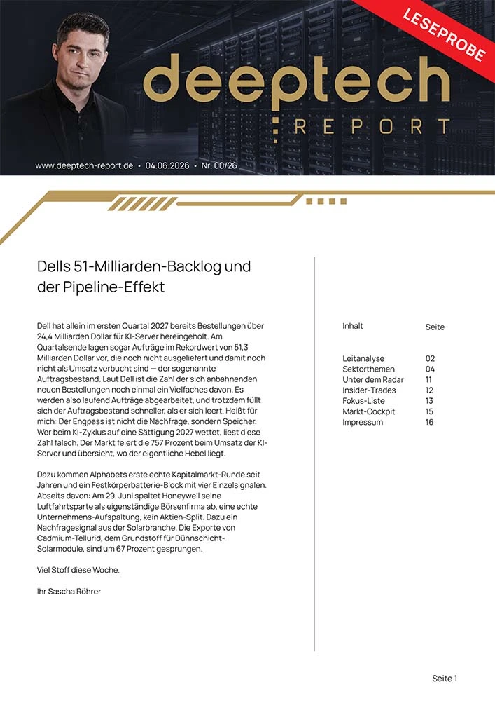 Leseprobe des deeptech REPORT
