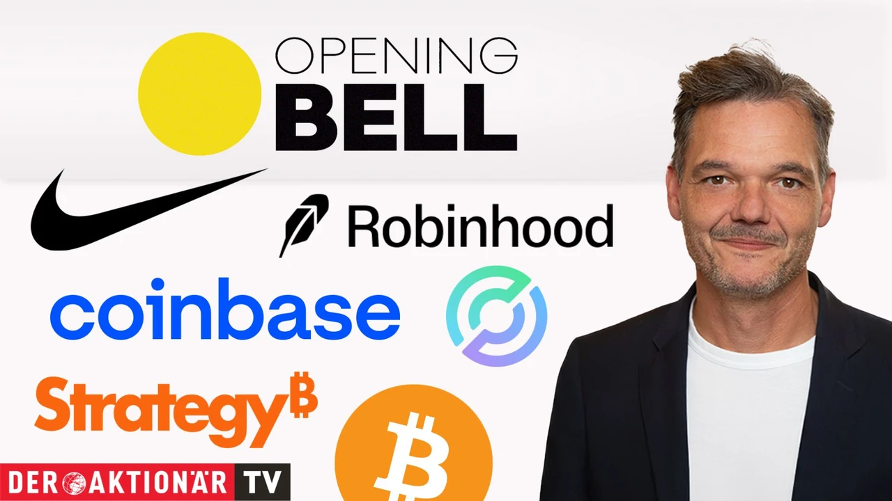 Opening Bell: Dow Jones nach Vortagesverlust erholt; Bitcoin, Gold, US‑Renditen, Coinbase, Robinhood, Barrick, Circle Internet im Fokus