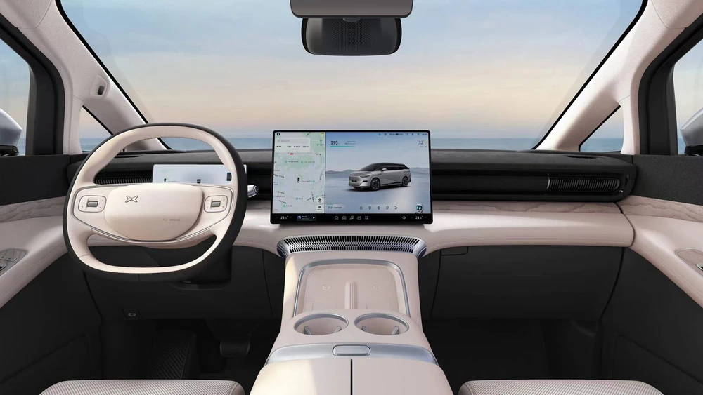 Cockpit eines Xpeng Elektroautos