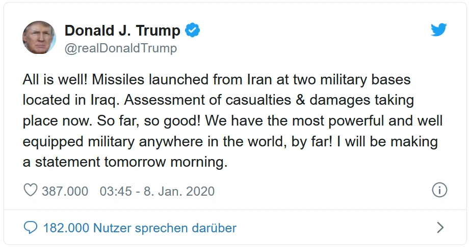 Twitter-Post von Donald J. Trump