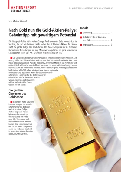 Nach Gold nun die Goldaktien-Rallye