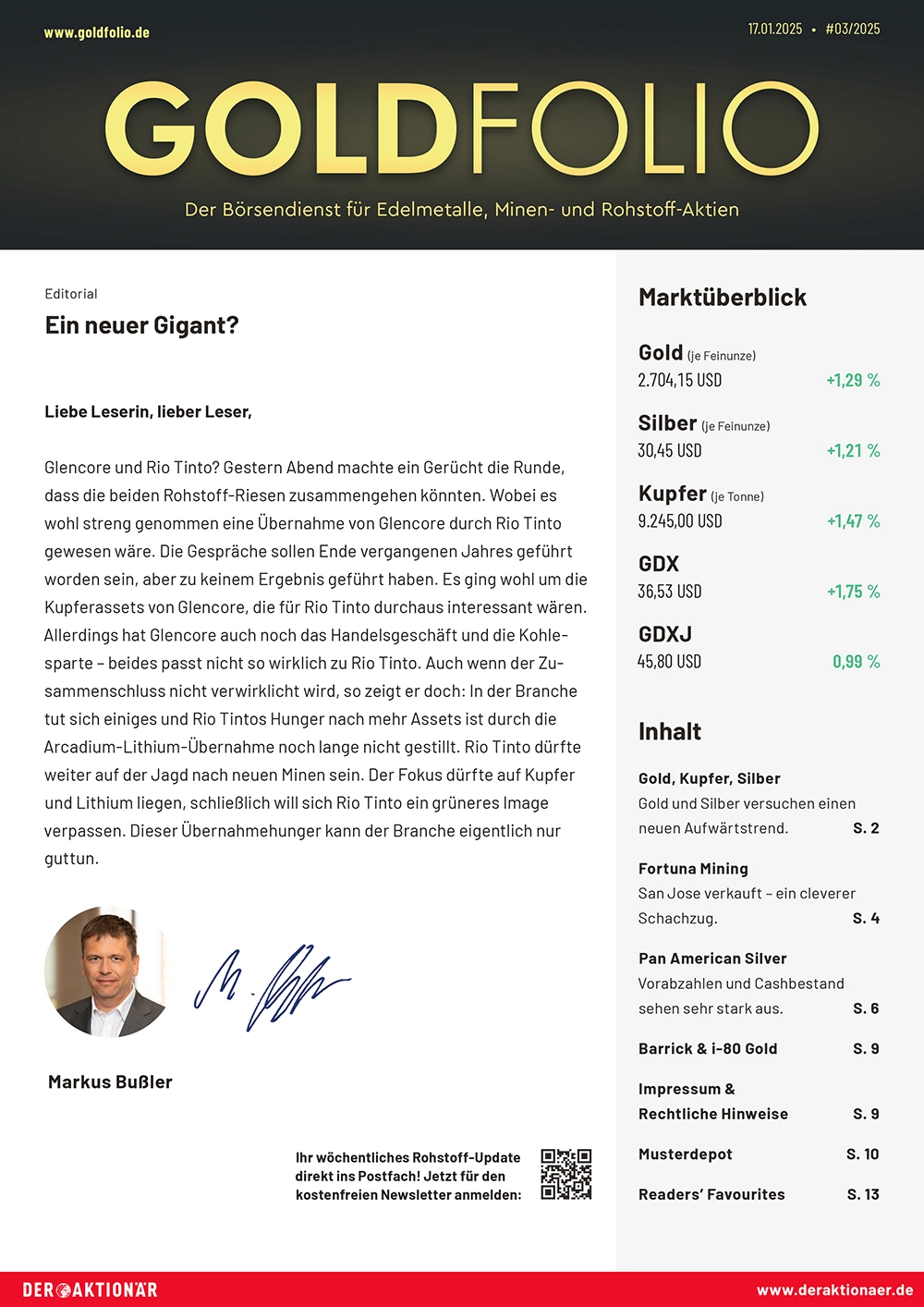 Titelseite der Leseprobe von Goldfolio