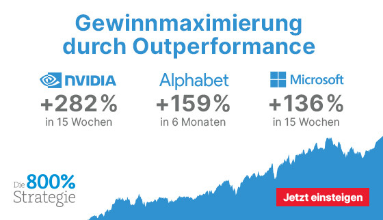 Jetzt mit der 800%-Strategie das eigene Depot maximieren.