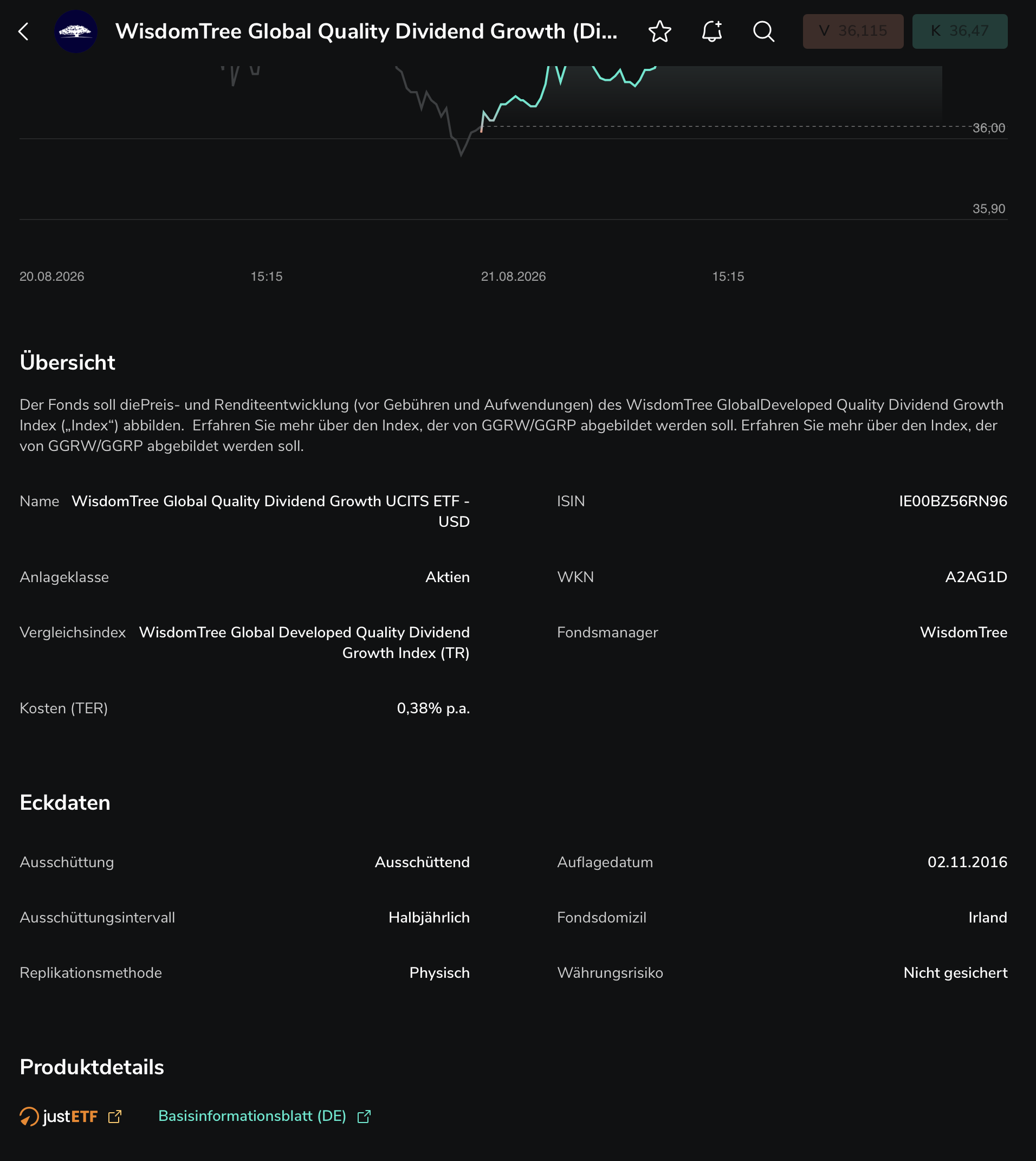 ETF-Übersicht bei Scalable Capital
