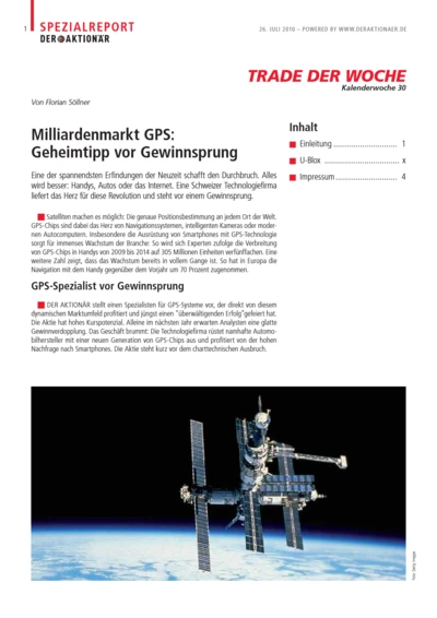 Milliardenmarkt GPS