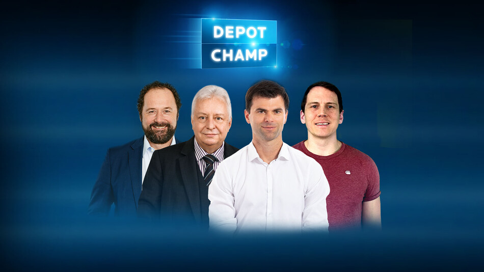 Die "Depot Champ"-Teilnehmer 2023: Tobias Schorr, Jens Castner, Florian Söllner und Michael Flender