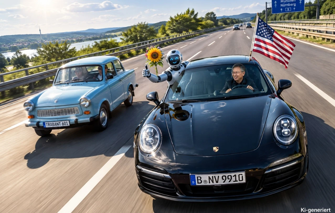 Nvidia‑Boss sagt: „Beschleunigt die KI!“ Porsche statt Trabi