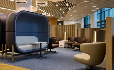 Blick in die neue Business-Lounge der Lufthansa am Frankfurter Flughafen