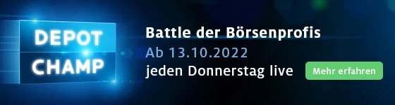Neues kostenfreies Format Depot Champ auf Youtube: 3 Börsenprofis gehen in den Ring. Ziel ist die höchste Performance. Verpassen Sie keine Sendung!