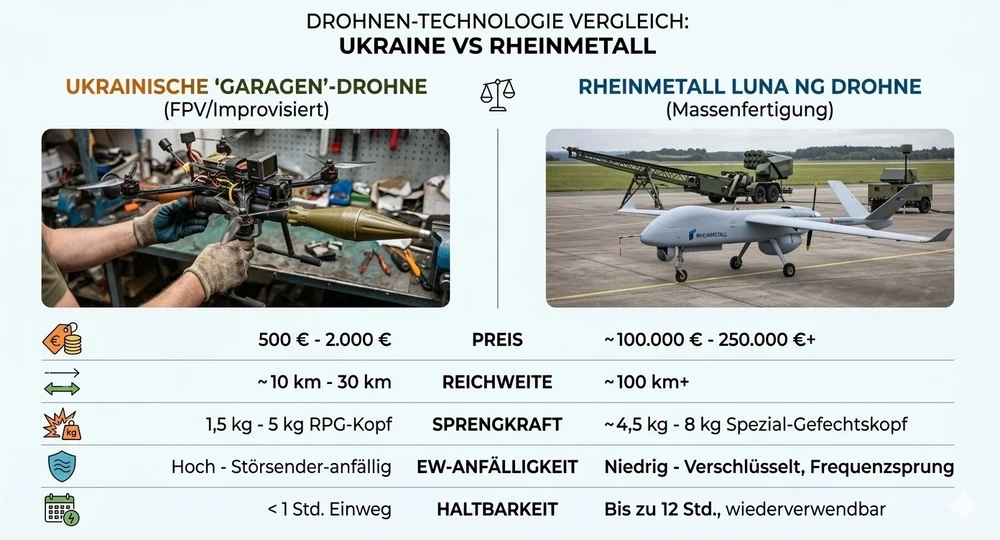 Drohnen-Vergleich (Gemini-KI, ohne Gewähr)
