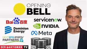 Opening Bell: Börsen in New York starten schwächer; Brent, Baidu, Nvidia, Meta, NexteraEnergy, Dominion Energy, ServiceNow im Fokus 