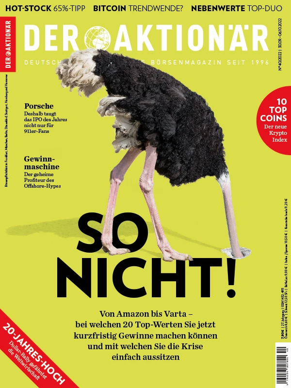 Die Krise einfach aussitzen oder lieber kurzfristig Chancen auf eine Gegenbewegung bei überverkauften Einzelwerten nutzen? DER AKTIONÄR hat in der aktuellen Ausgabe für beide Strategien 20 Top-Werte mit Renditepotenzial herausgefiltert. 